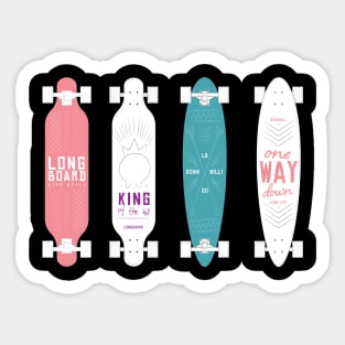 Longboard collection hand drawn / Longboard /Longboarder Gift Idea / Longboarding Present Longboard Sticker